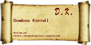Dombos Kornél névjegykártya