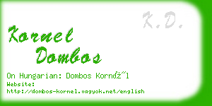 kornel dombos business card